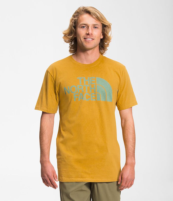 Camiseta The North Face Hombre Manga Corta Half Dome Amarillo - Peru 74859JQHS